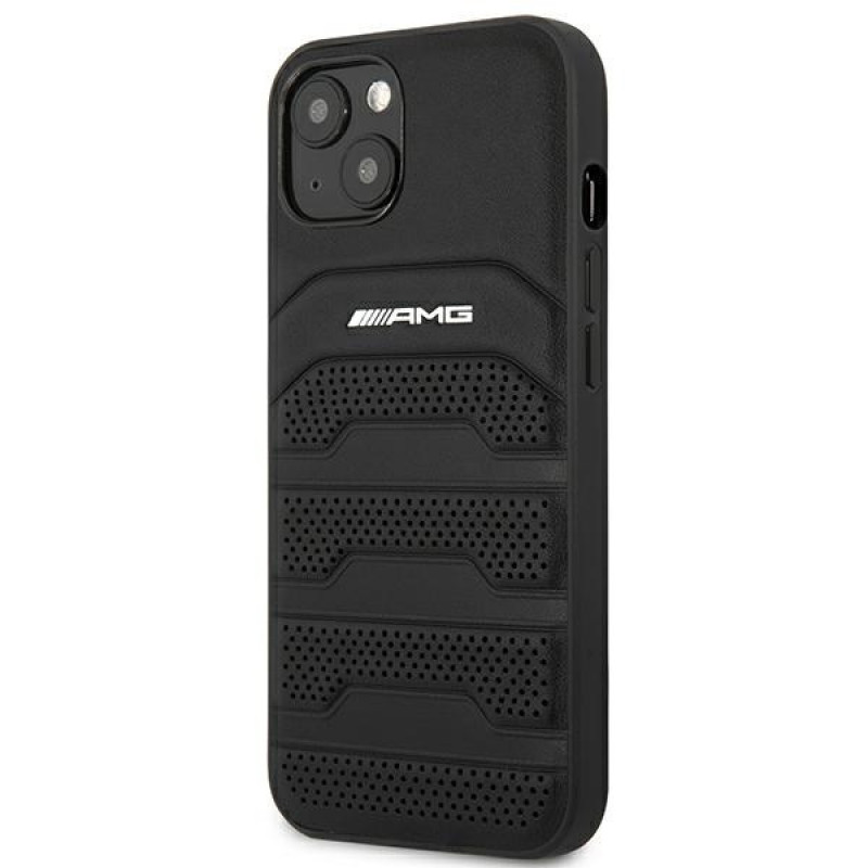 Mercedes-AMG AMHCP14MGSEBK Apple iPhone 14 Plus / 15 Plus etui twarde, Leather Debossed Lines, czarny