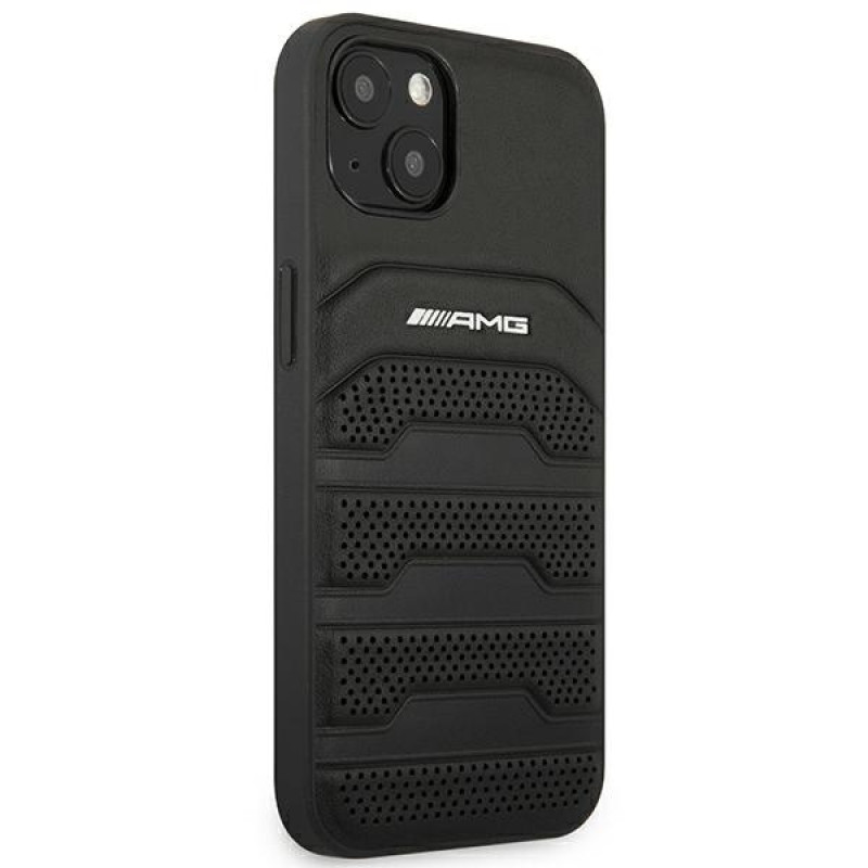 Mercedes-AMG AMHCP14MGSEBK Apple iPhone 14 Plus / 15 Plus etui twarde, Leather Debossed Lines, czarny