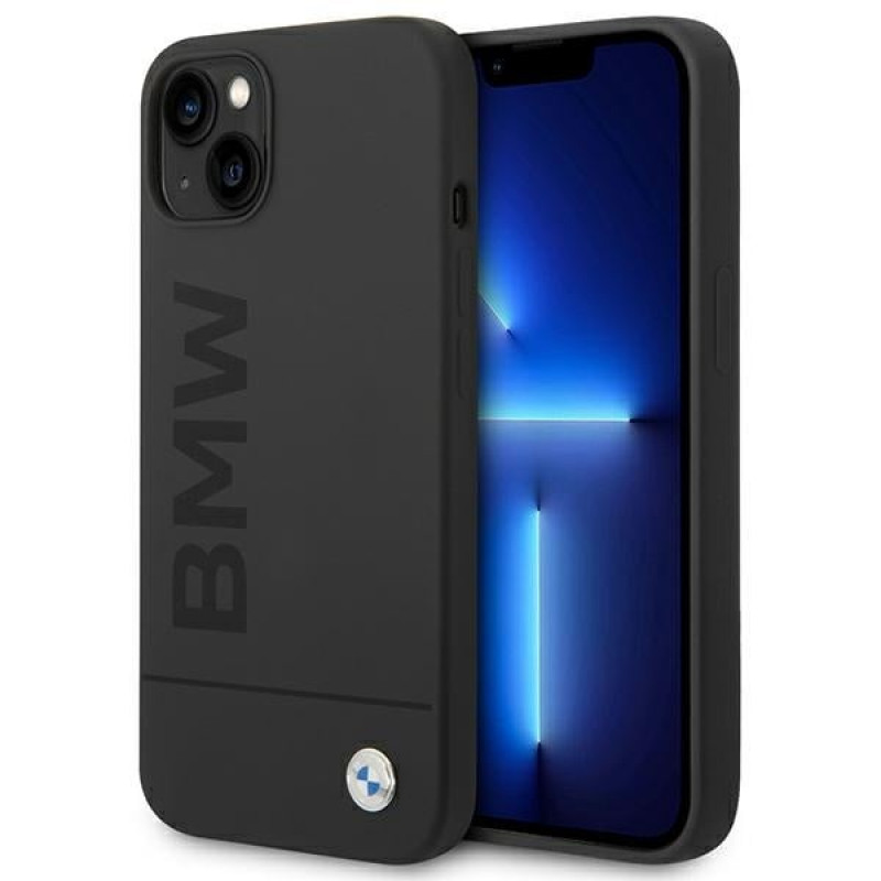 BMW BMHMP14MSLBLBK Apple iPhone 14 Plus / 15 Plus etui twarde, Silicone Signature Logo MagSafe, czarny
