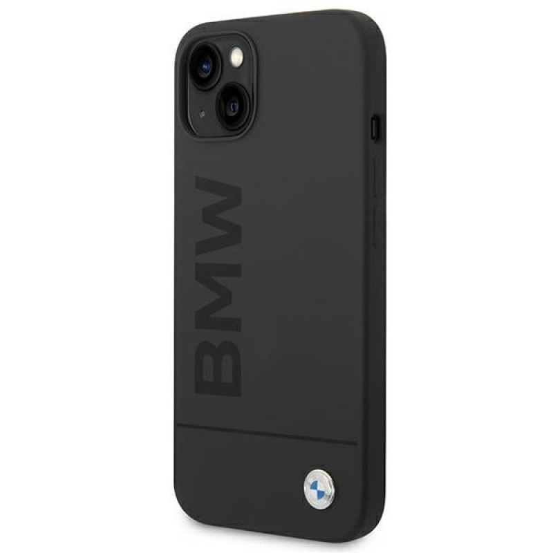 BMW BMHMP14MSLBLBK Apple iPhone 14 Plus / 15 Plus etui twarde, Silicone Signature Logo MagSafe, czarny