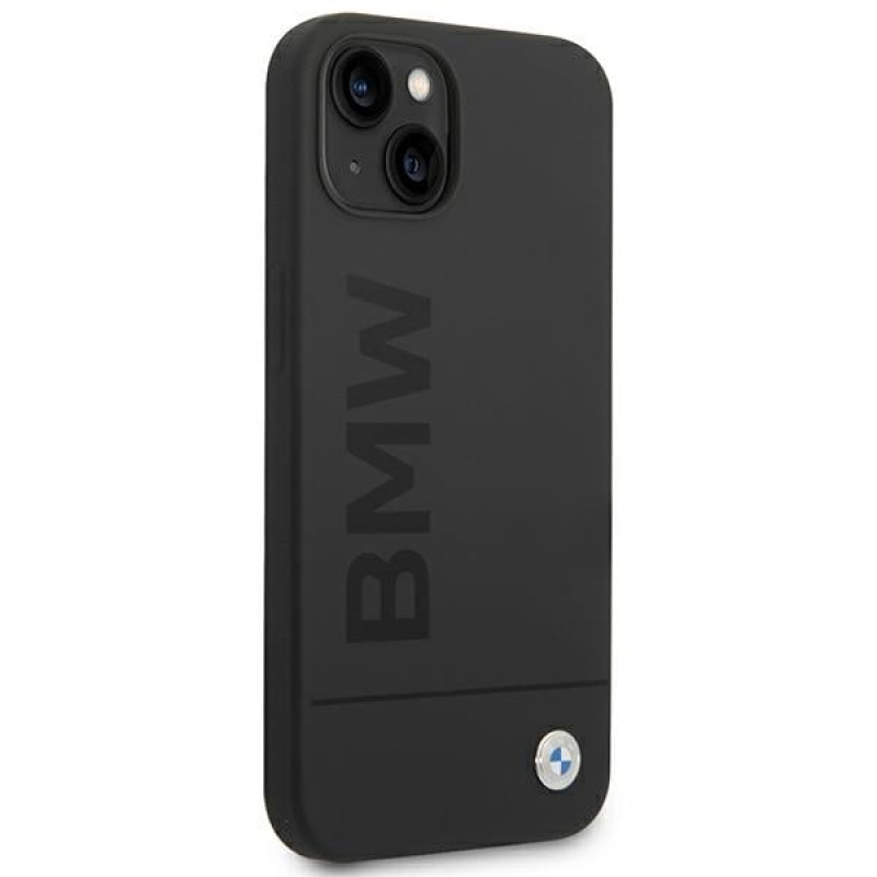 BMW BMHMP14MSLBLBK Apple iPhone 14 Plus / 15 Plus etui twarde, Silicone Signature Logo MagSafe, czarny
