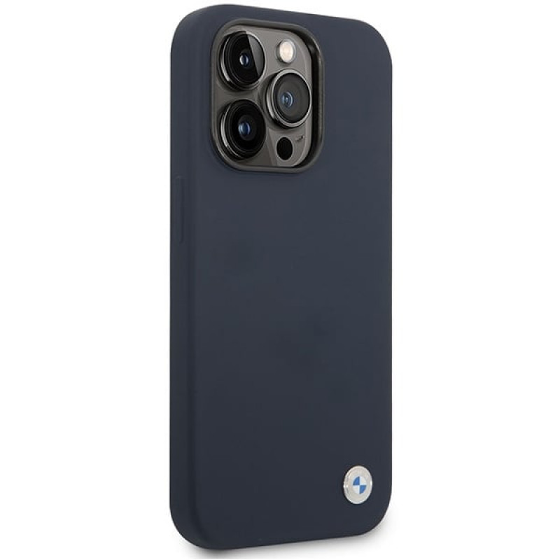 BMW BMHMP14XSILNA etui Apple iPhone 14 Pro Max, Silicone Metal Logo MagSafe, navy