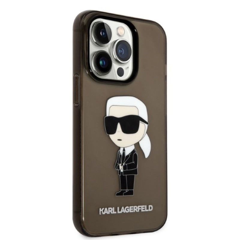 Karl Lagerfeld KLHCP14XHNIKTCK Apple iPhone 14 Pro Max etui twarde, Ikonik Karl, czarny