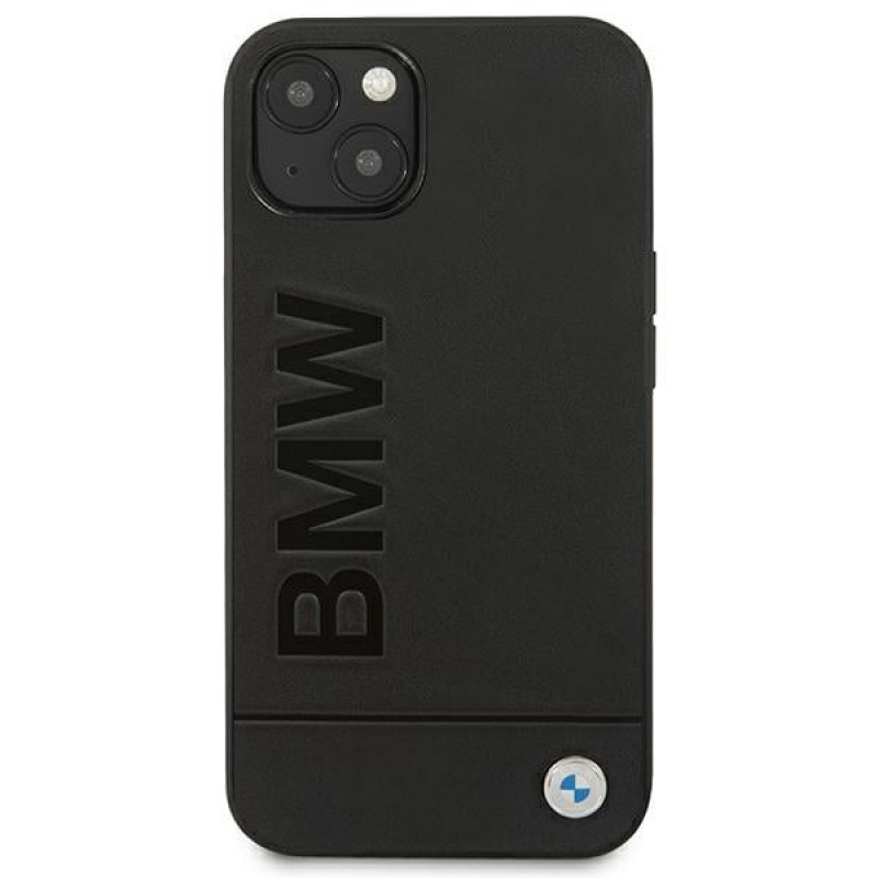 BMW BMHCP14MSLLBK etui na Apple iPhone 14 Plus / 15 Plus, Leather Stamp, czarny