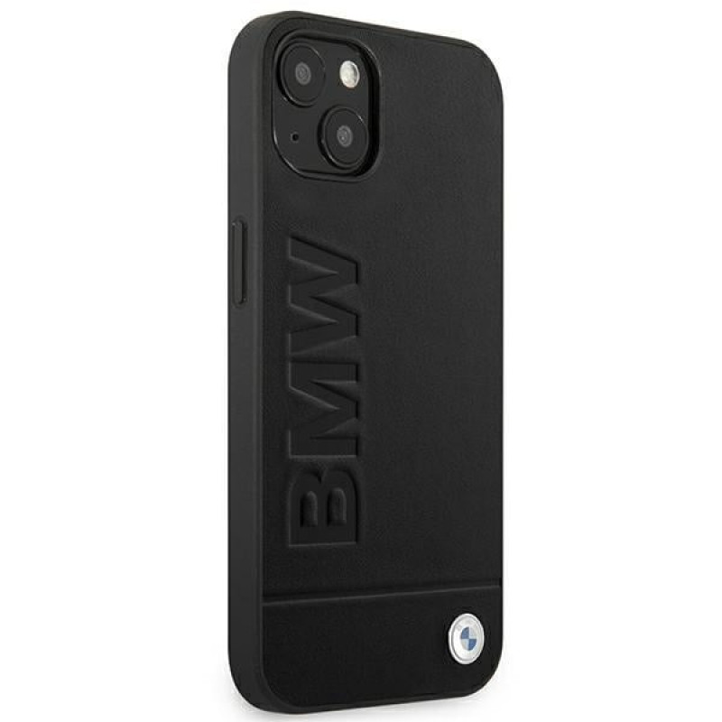 BMW BMHCP14MSLLBK etui na Apple iPhone 14 Plus / 15 Plus, Leather Stamp, czarny