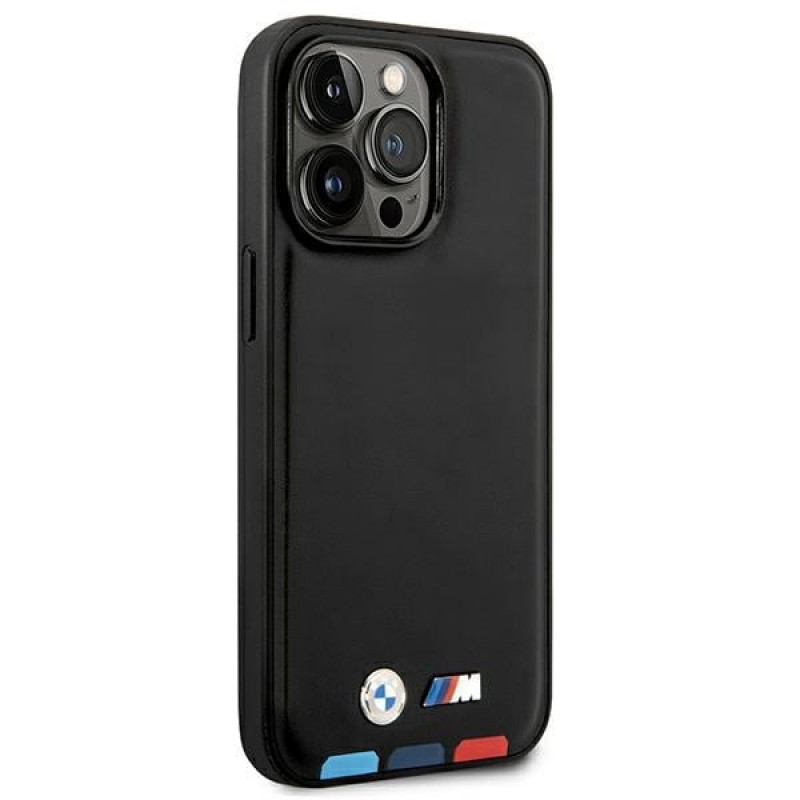 Etui BMW BMHMP14X22PTDK Apple iPhone 14 Pro Max, Leather Stamp Tricolor MagSafe, czarny