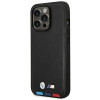 BMW BMHMP14L22PTDK etui na Apple iPhone 14 Pro, Leather Stamp Tricolor MagSafe, czarny
