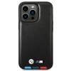 BMW BMHMP14L22PTDK etui na Apple iPhone 14 Pro, Leather Stamp Tricolor MagSafe, czarny