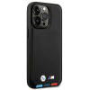 BMW BMHMP14L22PTDK etui na Apple iPhone 14 Pro, Leather Stamp Tricolor MagSafe, czarny