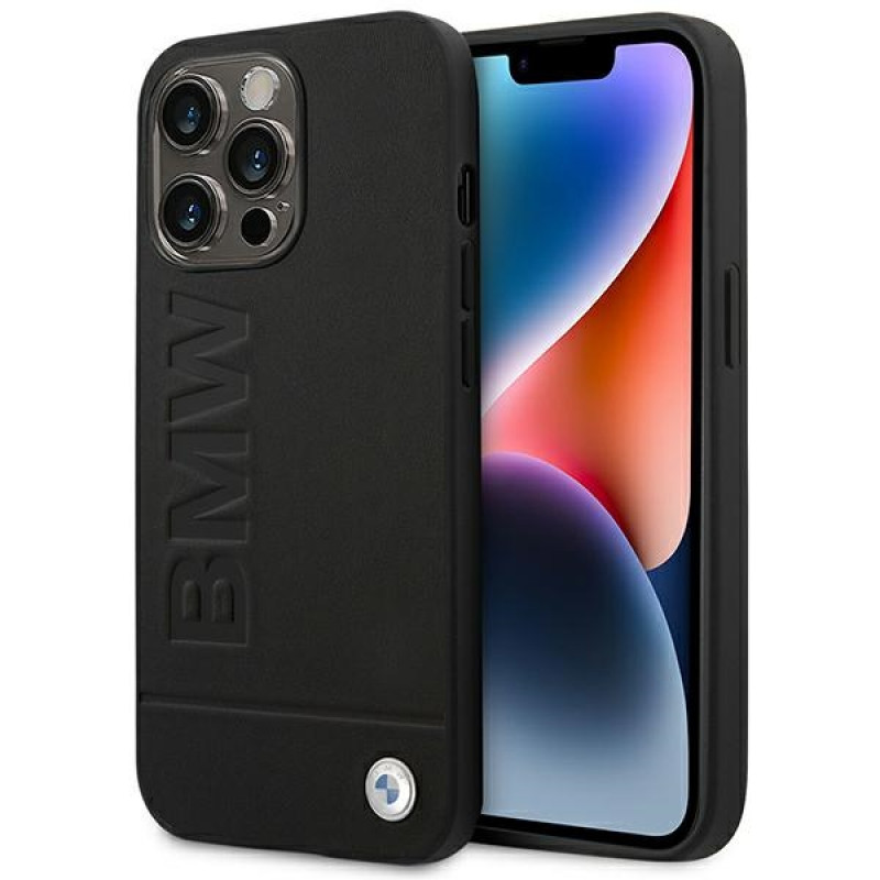 BMW BMHCP14LSLLBK etui Apple iPhone 14 Pro, Leather Stamp, czarny