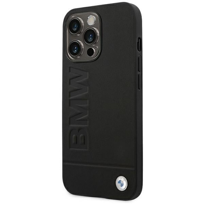 BMW BMHCP14LSLLBK etui Apple iPhone 14 Pro, Leather Stamp, czarny