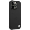BMW BMHCP14XSILBK Silicone Metal Logo etui twarde na Apple iPhone 14 Pro Max 6.7", czarny