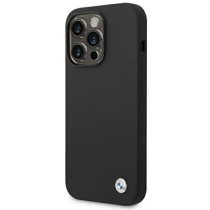 BMW BMHCP14LSILBK etui Apple iPhone 14 Pro, Silicone Metal Logo, czarny