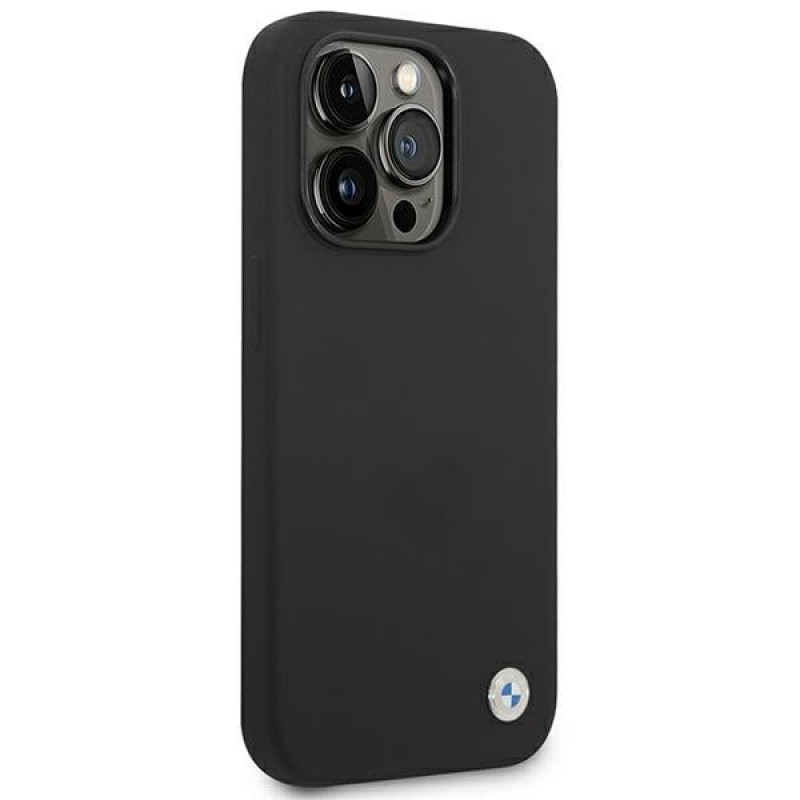 BMW BMHCP14LSILBK etui Apple iPhone 14 Pro, Silicone Metal Logo, czarny