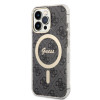 Guess GUBPP13LH4EACSK zestaw etui + ładowarka bezprzewodowa dla Apple iPhone 13 Pro, czarne twarde etui 4G Print MagSafe