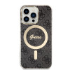 Guess GUBPP13LH4EACSK zestaw etui + ładowarka bezprzewodowa dla Apple iPhone 13 Pro, czarne twarde etui 4G Print MagSafe