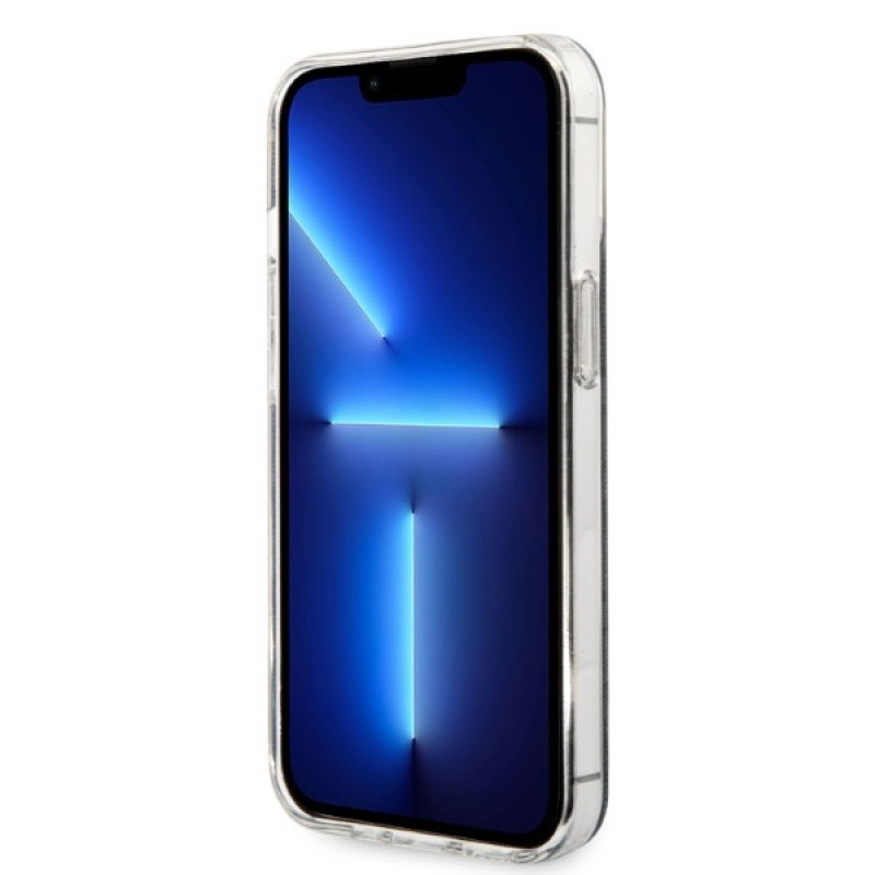 Guess GUBPP13LH4EACSK zestaw etui + ładowarka bezprzewodowa dla Apple iPhone 13 Pro, czarne twarde etui 4G Print MagSafe