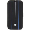 BMW BMBKP14L22RVSK Leather Stamp Blue Lines etui książkowe dla Apple iPhone 14 Pro 6.1", czarne
