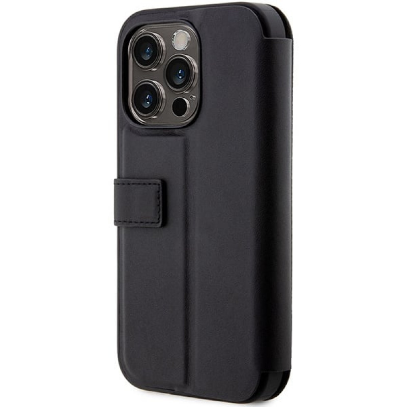 BMW BMBKP14L22RVSK Leather Stamp Blue Lines etui książkowe dla Apple iPhone 14 Pro 6.1", czarne