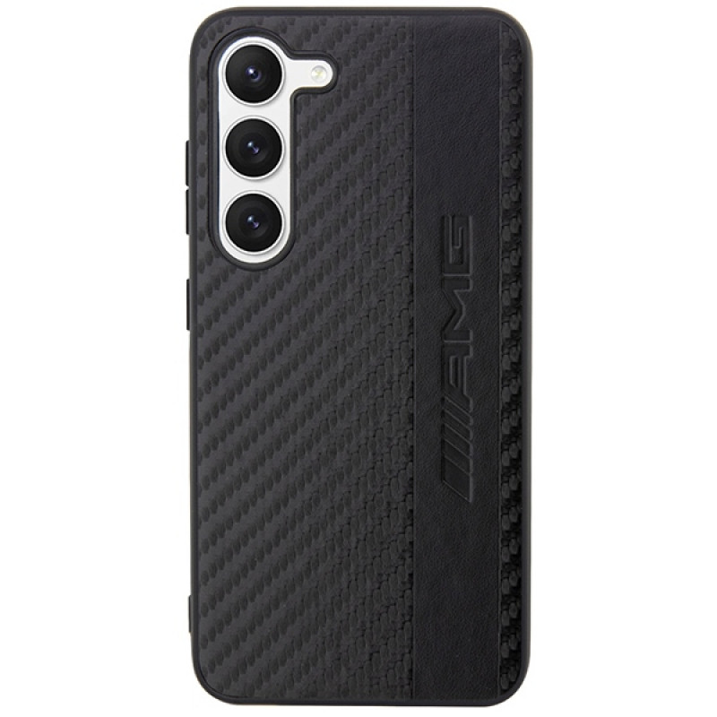 Mercedes-AMG AMHCS23SBLSCA Carbon Stripe & Embossed etui obudowa twarda na Samsung Galaxy S23 (S911), czarne