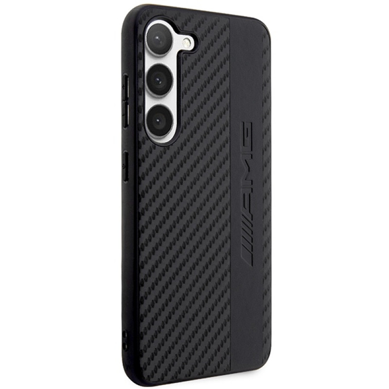 Mercedes-AMG AMHCS23SBLSCA Carbon Stripe & Embossed etui obudowa twarda na Samsung Galaxy S23 (S911), czarne