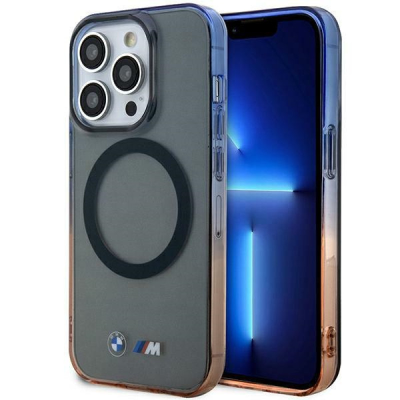 BMW BMHMP14XHTGE Gradient Bumper etui twarde na Apple iPhone 14 Pro Max, szary, MagSafe