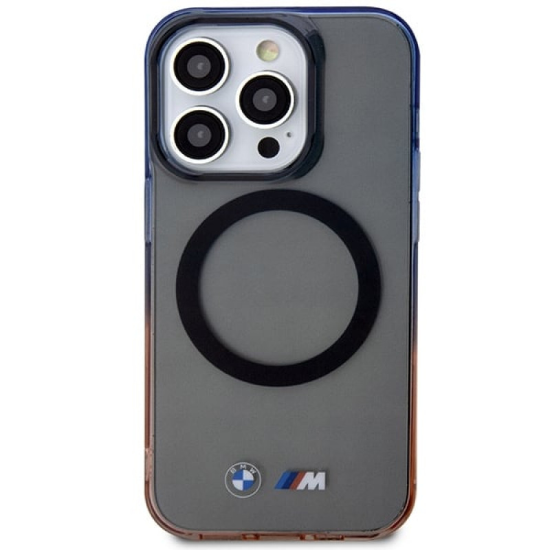 BMW BMHMP14XHTGE Gradient Bumper etui twarde na Apple iPhone 14 Pro Max, szary, MagSafe