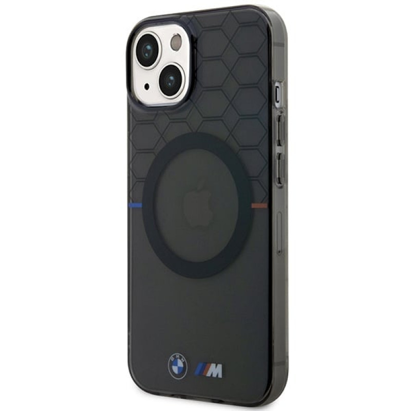 BMW BMHMP14MHGPK Pattern MagSafe etui twarde dla Apple iPhone 14 Plus / 15 Plus, szary
