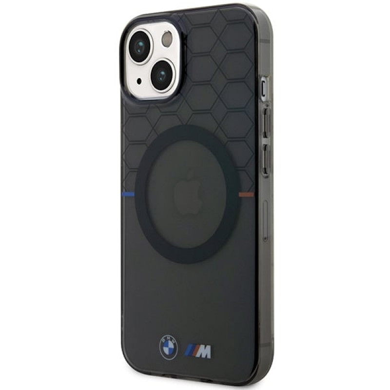 BMW BMHMP14SHGPK Pattern MagSafe etui twarde dla Apple iPhone 14, szary