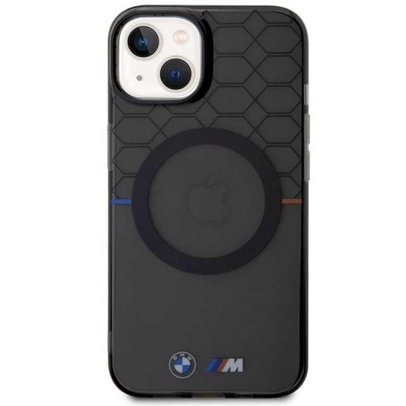 BMW BMHMP14SHGPK Pattern MagSafe etui twarde dla Apple iPhone 14, szary