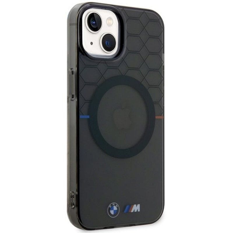 BMW BMHMP14SHGPK Pattern MagSafe etui twarde dla Apple iPhone 14, szary