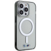 BMW BMHMP14LHCRS Silver Ring MagSafe etui twarde dla Apple iPhone 14 Pro, przezroczyste