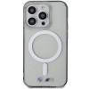 BMW BMHMP14XHCRS Silver Ring MagSafe etui twarde na Apple iPhone 14 Pro Max, przezroczyste