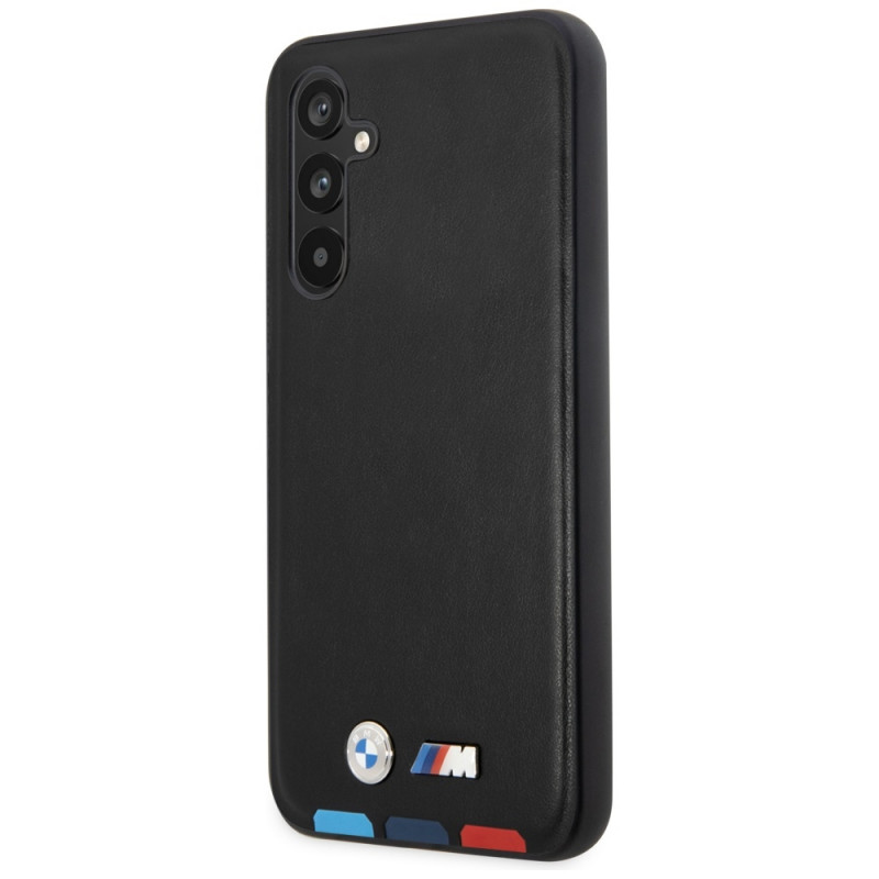 BMW BMHCSA5422PTDK Leather Stamp Tricolor etui twarde na Samsung Galaxy A54 (A546), czarne