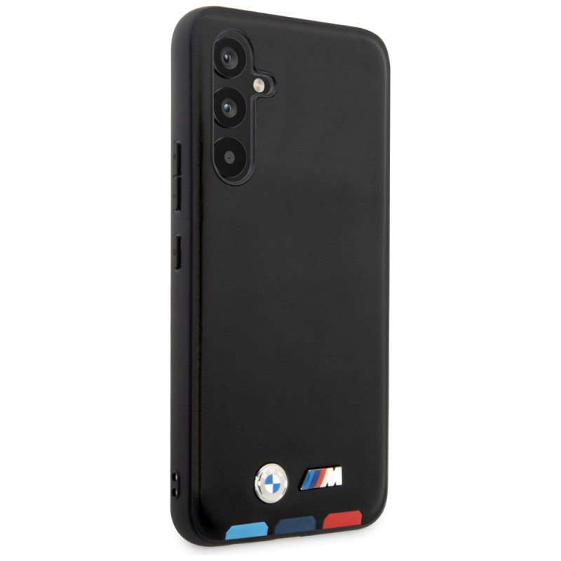 BMW BMHCSA5422PTDK Leather Stamp Tricolor etui twarde na Samsung Galaxy A54 (A546), czarne
