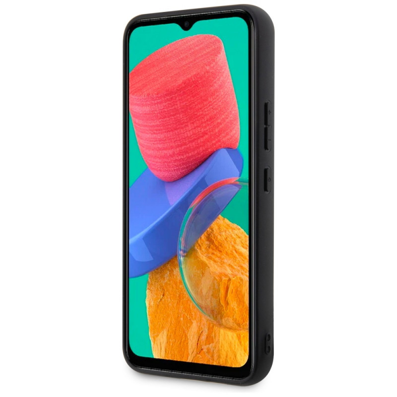 BMW BMHCSA5422PTDK Leather Stamp Tricolor etui twarde na Samsung Galaxy A54 (A546), czarne