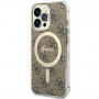 Guess GUHMP13LH4STW 4G MagSafe etui twarde dla Apple iPhone 13 Pro, brązowy