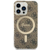 Guess GUHMP13LH4STW 4G MagSafe etui twarde dla Apple iPhone 13 Pro, brązowy