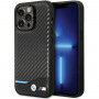 BMW BMHCP13X22NBCK Leather Carbon Hardcase do Apple iPhone 13 Pro Max, czarny