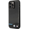 BMW BMHCP13X22NBCK Leather Carbon Hardcase do Apple iPhone 13 Pro Max, czarny