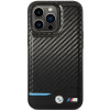 BMW BMHCP13X22NBCK Leather Carbon Hardcase do Apple iPhone 13 Pro Max, czarny