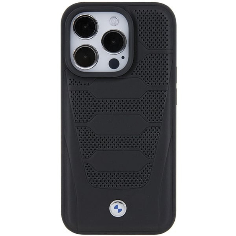 BMW BMHCP15X22RPSK Leather Seats Pattern etui twarde na Apple iPhone 15 Pro Max, czarny