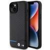 BMW BMHCP15M22NBCK Leather Carbon etui twarde na Apple iPhone 15 Plus / 14 Plus, czarny