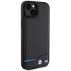 BMW BMHCP15M22NBCK Leather Carbon etui twarde na Apple iPhone 15 Plus / 14 Plus, czarny