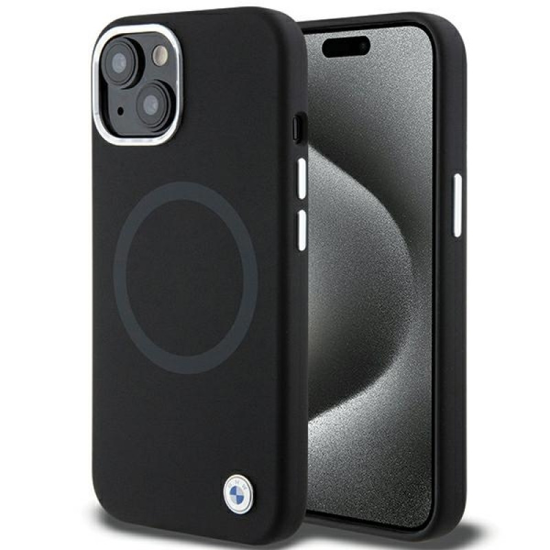 BMW BMHMP15SSILBK2 Signature Liquid Silicone MagSafe etui dla Apple iPhone 15, czarny