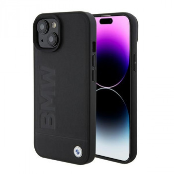 BMW BMHMP15SSLLBK Signature Logo Imprint MagSafe etui twarde na Apple iPhone 15, czarny