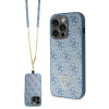 Guess GUHCP15LP4TDSCPB Crossbody 4G Metal Logo etui twarde na Apple iPhone 15 Pro, niebieskie