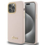 Guess GUHCP15XSMBSLP Silicone Script Metal Logo & Frame Hardcase do Apple iPhone 15 Pro Max, różowy