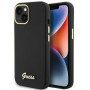 Guess GUHCP15SSMBSLK Silicone Script Metal Logo & Frame Hardcase do Apple iPhone 15 / 14 / 13, czarny