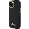 Guess GUHCP15SSMBSLK Silicone Script Metal Logo & Frame Hardcase do Apple iPhone 15 / 14 / 13, czarny